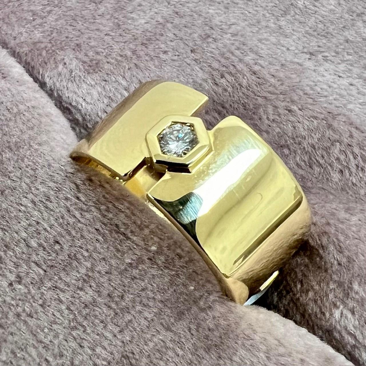 Syna Geometrischer Ring aus Gelbgold mit Diamanten (Zeitgenössisch) im Angebot