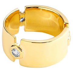 Syna Yellow Gold Geometrix Ring with Diamonds