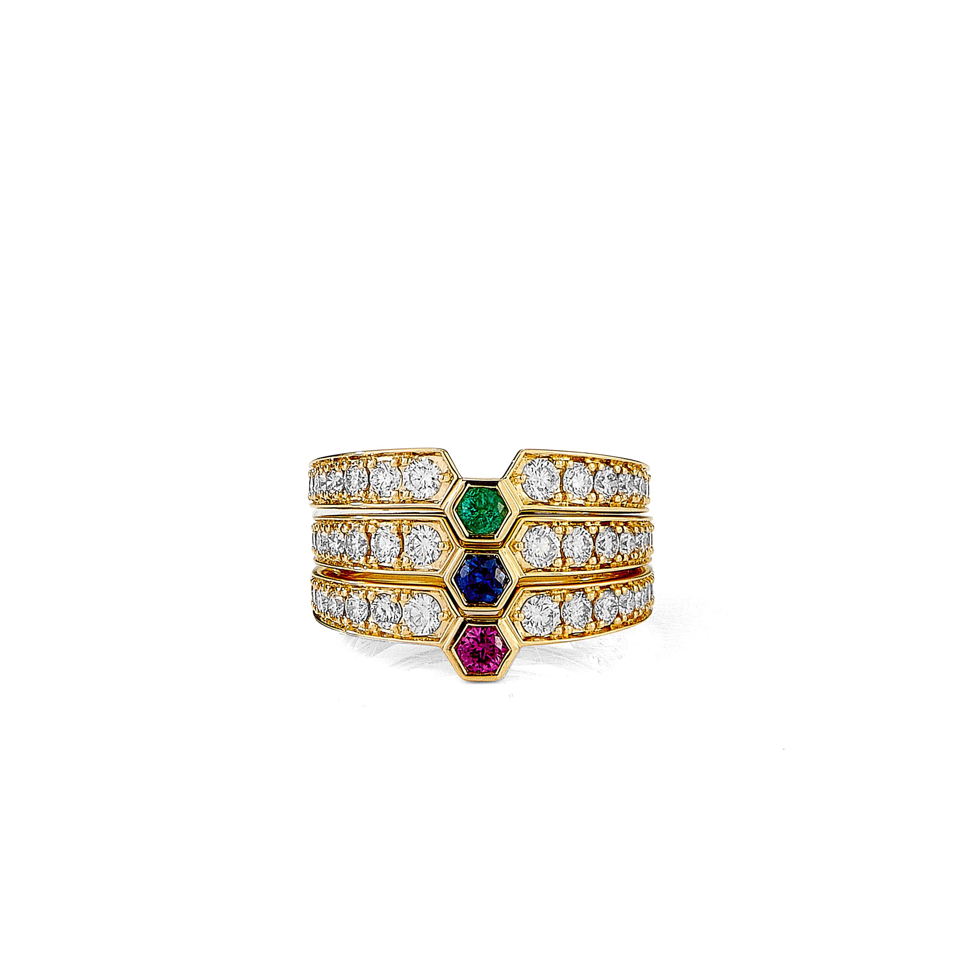 Created in 18 karat yellow gold
Emerald 0.10 carat approx.
Diamonds 0.50 carat approx.
Ring size US 7, can be resized

Crafted from 18 karat yellow gold, this ring features an emerald approximately 0.10 carats and 0.50 carats of diamonds. It is