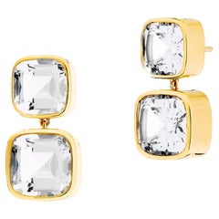 Syna Yellow Gold Geometrix Rock Crystal Earrings