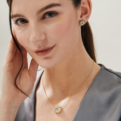 Syna Yellow Gold Geometrix Rock Crystal Necklace with Diamonds