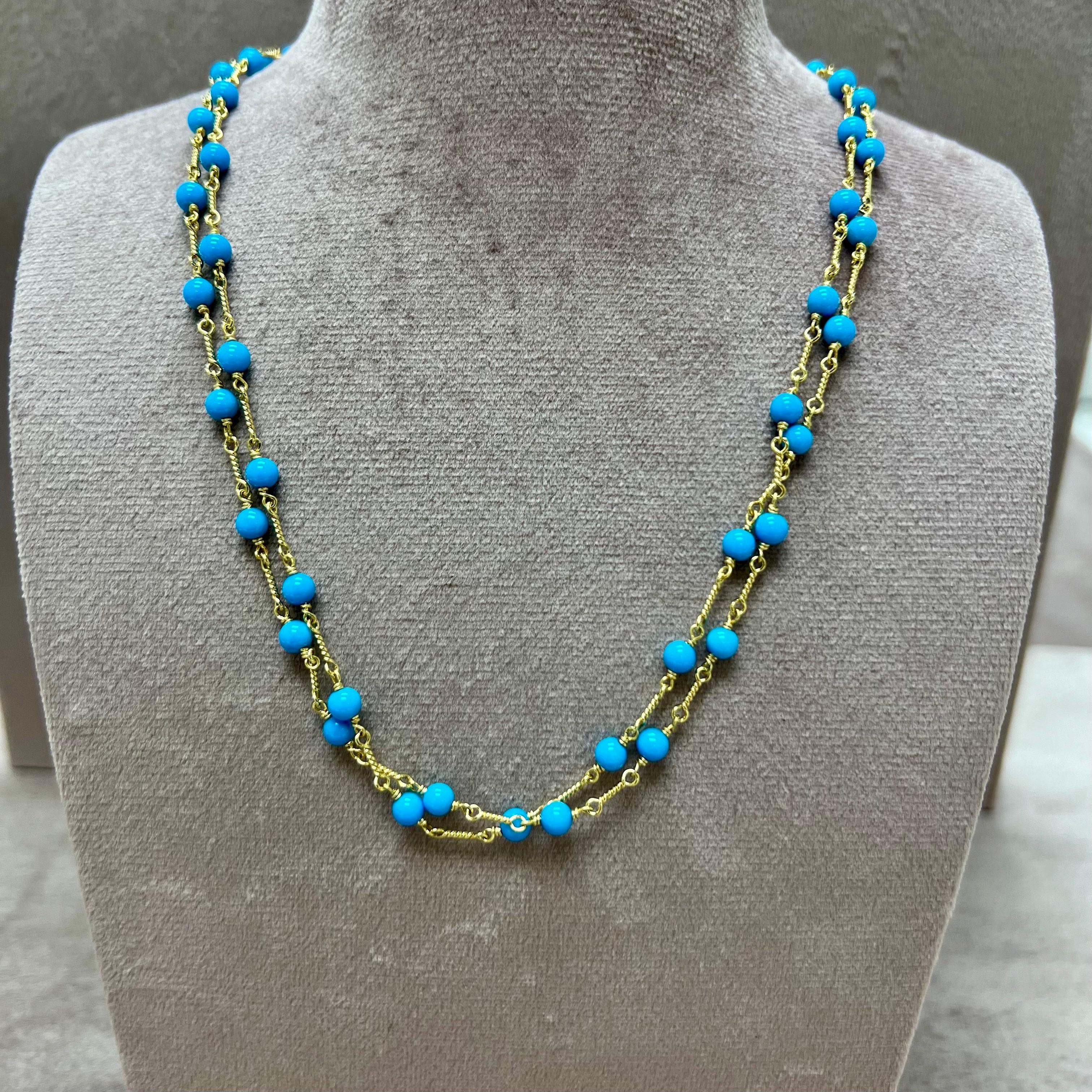 Created in 18 karat yellow gold
32 inch length
Sleeping Beauty Turquoise small beads
18kyg lobster clasp
Limited edition


About the Designers

Drawing inspiration from little things, Dharmesh & Namrata Kothari have created an extraordinary and