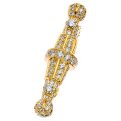 Syna Yellow Gold Heirloom Toggle Pin with Diamonds