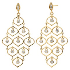 Syna Hex-Kronleuchter-Ohrringe aus Gelbgold mit Diamanten
