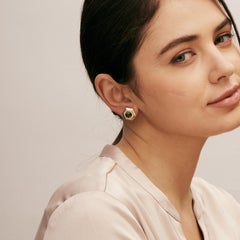 Syna Yellow Gold Hex Earrings with Peridot and Diamonds