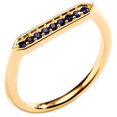 Syna Anillo Hexagonal de Oro Amarillo con Zafiros