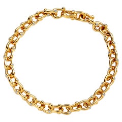 Syna Yellow Gold Horse Shoe Bracelet with Champagne Diamonds
