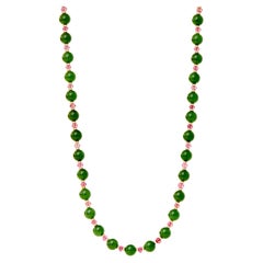 Syna Collier de perles en or jaune, jade et tourmaline rose