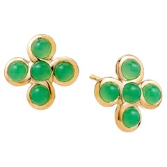 Syna Yellow Gold Jardin Chrysoprase Earrings