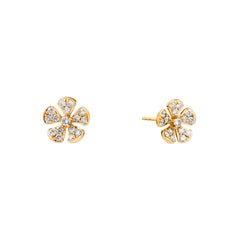 Syna Clous de fleurs de jardin en or jaune avec diamants