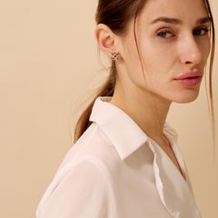 Syna Yellow Gold Jardin Garnet Earrings