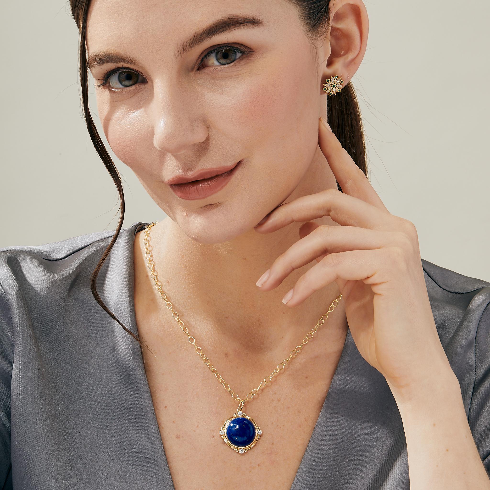 Created in 18 karat yellow gold
Lapis lazuli 25 carats approx.
Diamonds 0.35 carat approx.
Chain sold separately 
Limited edition


About the Designers ~ Dharmesh & Namrata

Drawing inspiration from little things, Dharmesh & Namrata Kothari have