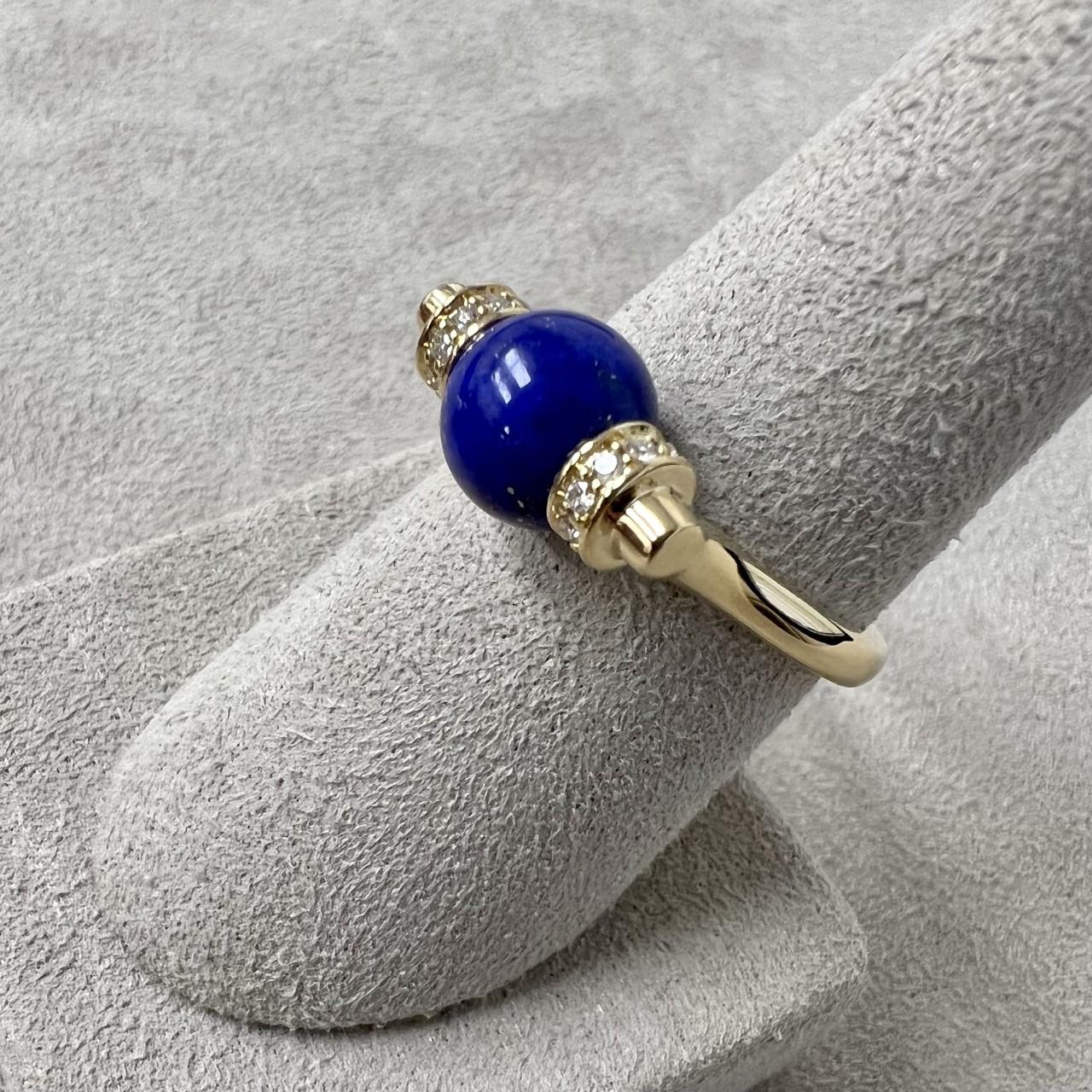 Syna Gelbgold Lapislazuli-Ring mit Diamanten (Zeitgenössisch) im Angebot