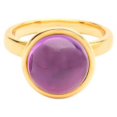 Anello Syna in oro giallo con ametista grande