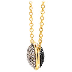 Syna Yellow Gold Large Black and Diamond Reversible Chakra Necklace