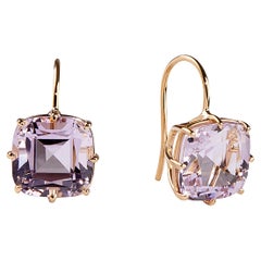 Syna Gelbgold Lavendel Amethyst Kissen-Ohrringe mit Kissenschliff