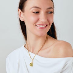 Syna Yellow Gold Lemon Quartz Drop Pendant with Diamonds