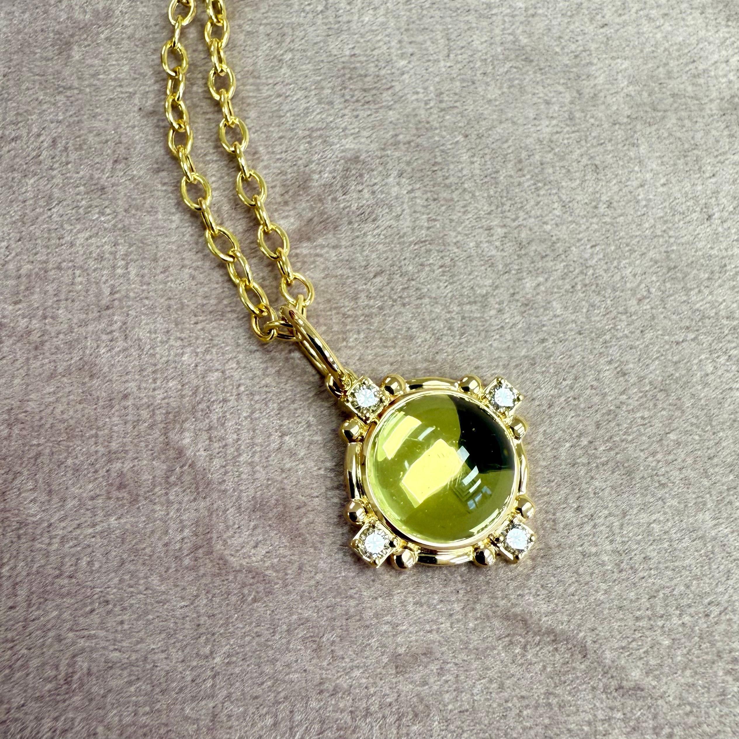 Created in 18 karat yellow gold
Lemon Quartz 5 carats approx.
Diamonds 0.20 carat approx.
Chain sold separately



 About the Designers ~ Dharmesh & Namrata

Drawing inspiration from little things, Dharmesh & Namrata Kothari have created an