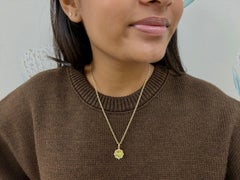 Syna Yellow Gold Lemon Quartz Sugarloaf Pendant with Diamonds