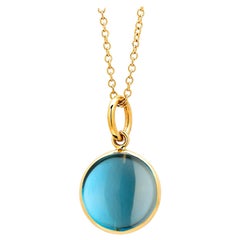 Syna Yellow Gold London Blue Topaz Chakra Charm Pendant