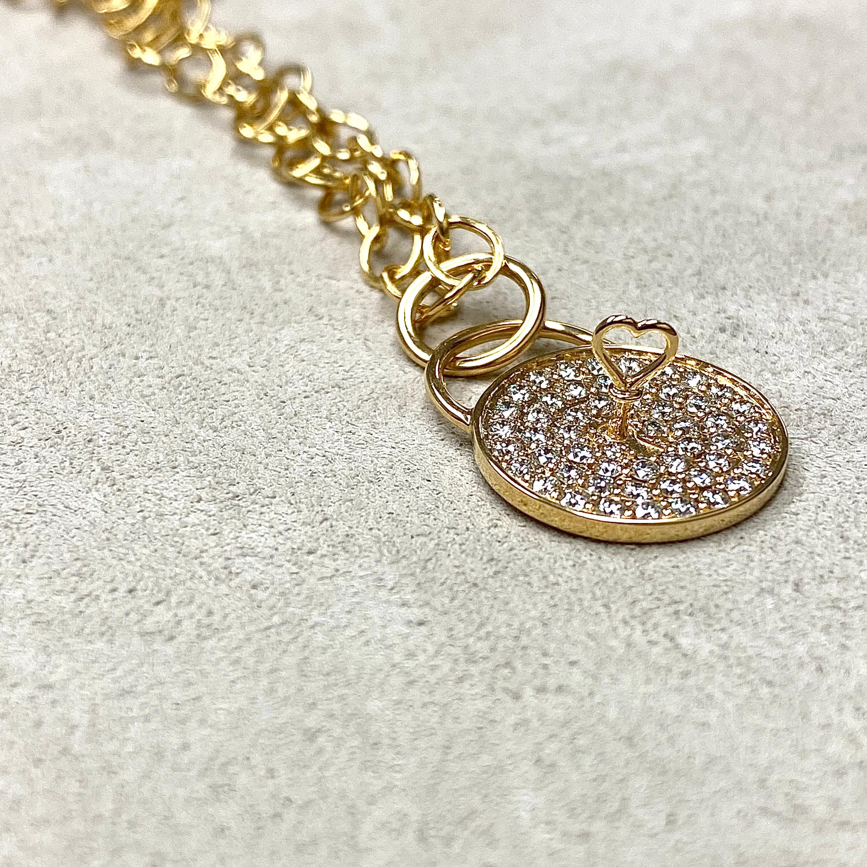 Contemporary Syna Yellow Gold Love Locked Pendant with Champagne Diamonds