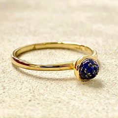Syna Yellow Gold Mini Blue Sapphire Pave Ring