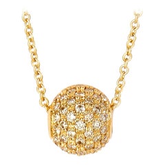 Syna Yellow Gold Mini Pave Bead Necklace in Diamonds