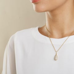 Syna Yellow Gold Mini Pave Mogul Drop Pendant with Diamonds