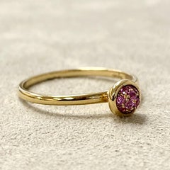 Syna Yellow Gold Mini Pink Sapphire Pave Ring