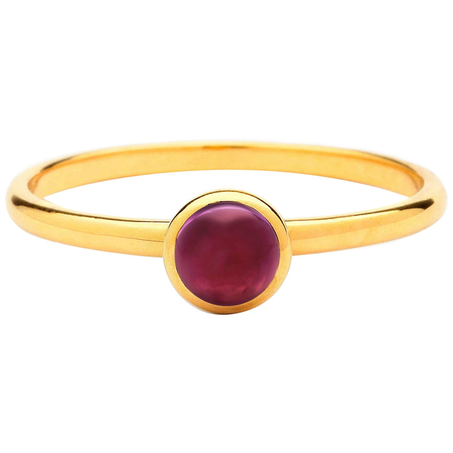Syna Yellow Gold Mini Rubellite Ring For Sale