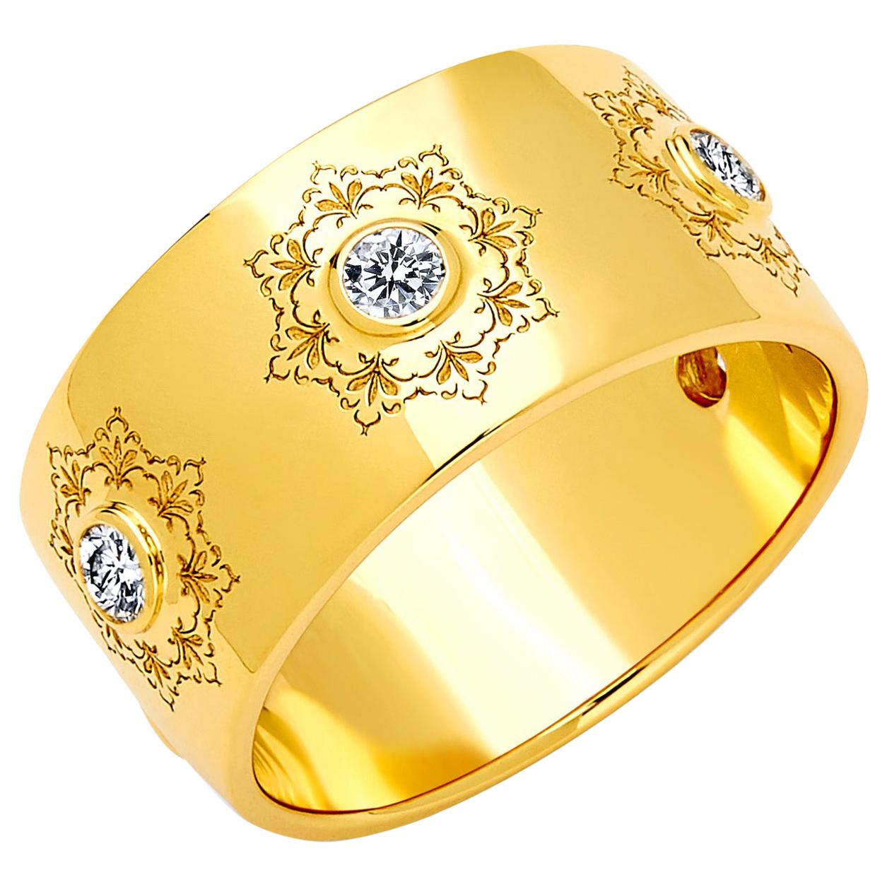 Syna Bracelet moghol en or jaune avec diamants champagne
