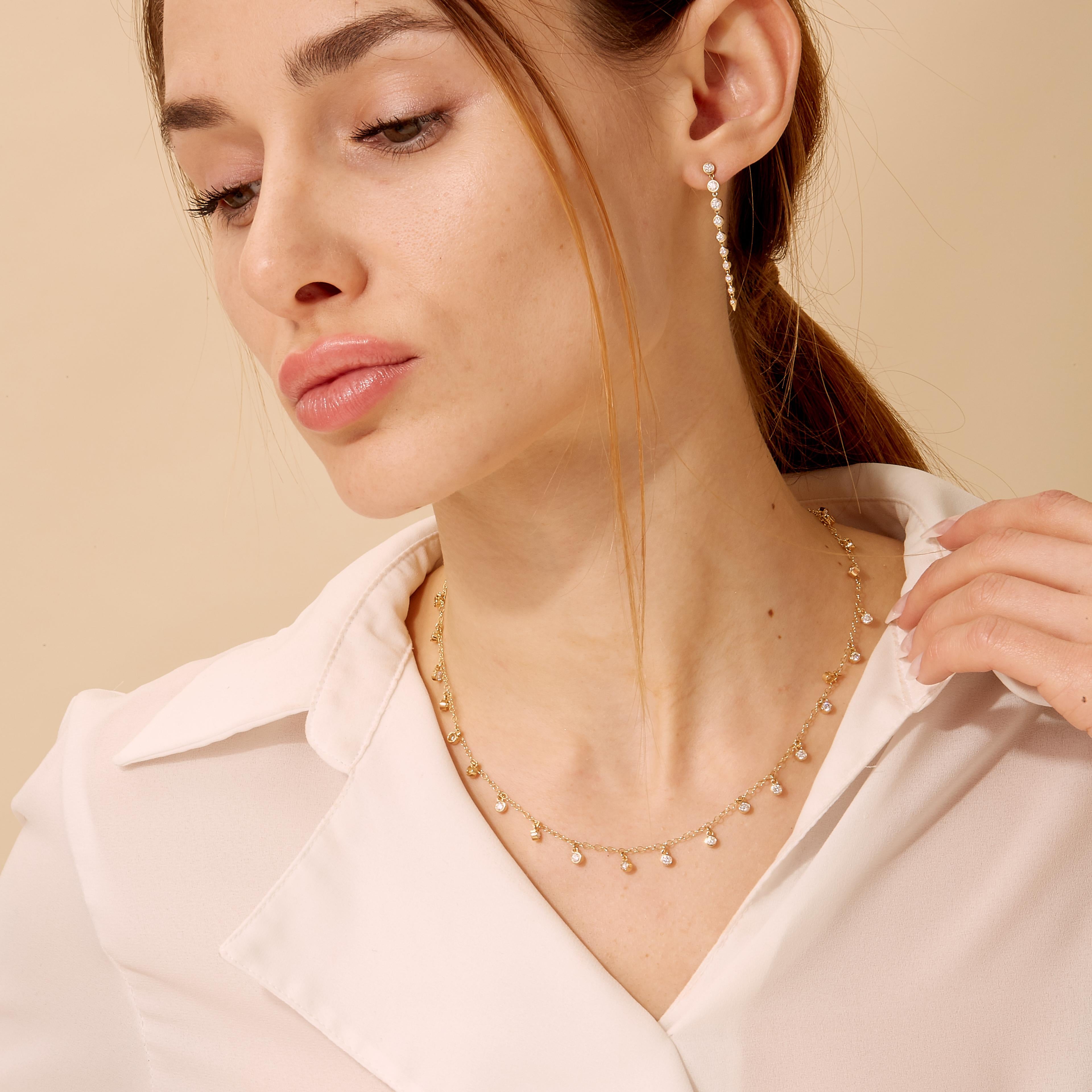 Created in 18 karat yellow gold
Diamonds 1.90 carats approx.
18 inch length
18kyg lobster clasp

Fashioned from 18 karat yellow gold, this necklace features 1.90 carats of diamonds with an 18