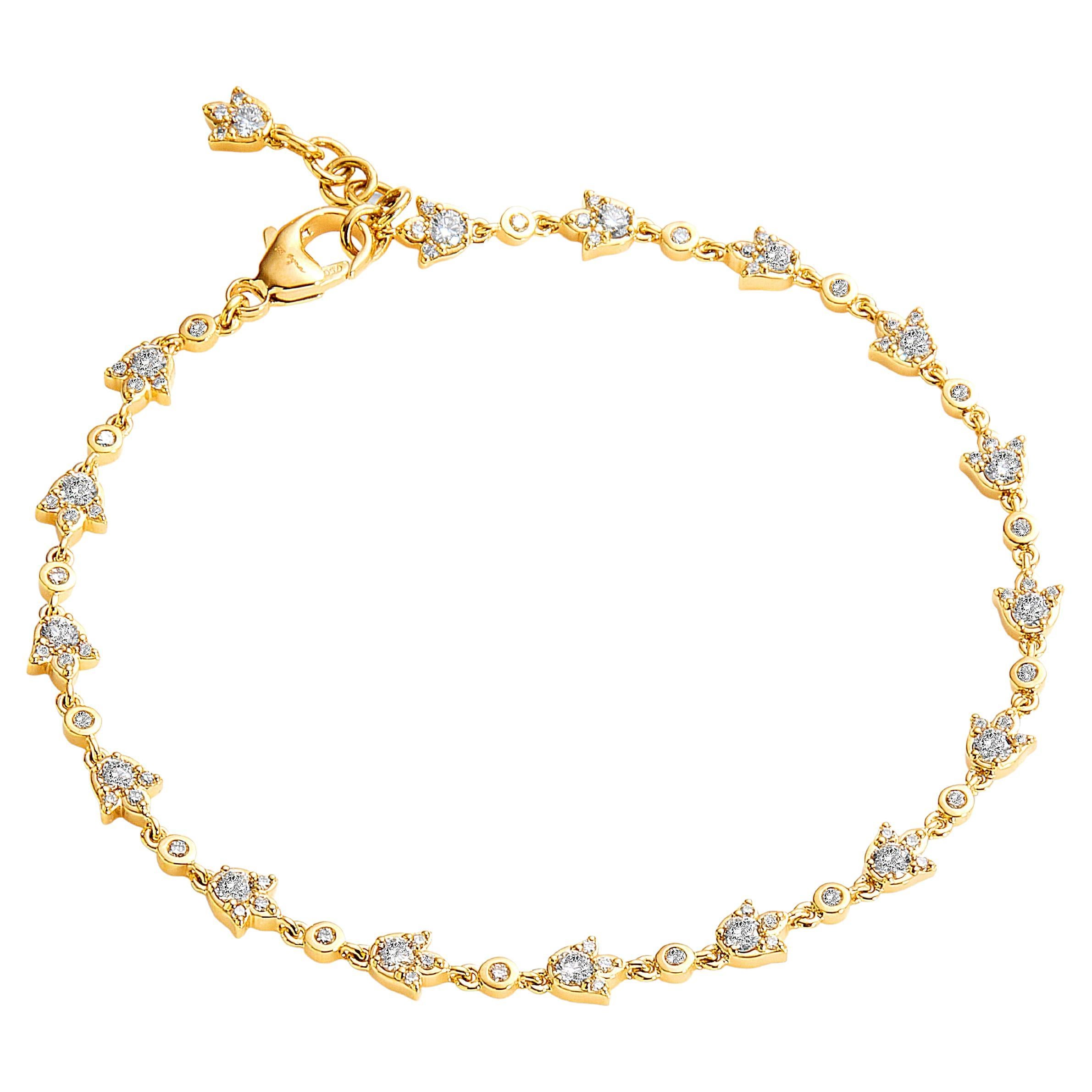 Syna Mogul Diamant-Armband aus Gelbgold im Angebot