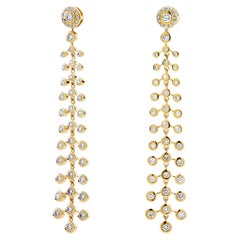 Syna Yellow Gold Mogul Chandelier Earrings with Champagne Diamonds