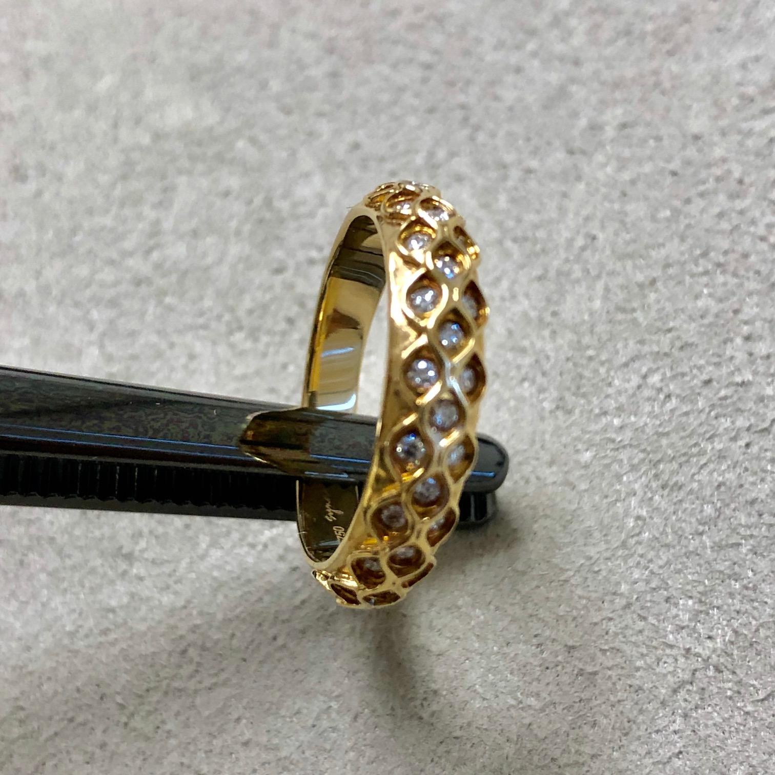 Created in 18 karat yellow gold
Diamonds 0.30 ct approx
Ring size US 6.5, can be sized up or down
Limited edition

Crafted from 18 karat yellow gold, this limited-edition ring showcases a captivating 0.30 ct of diamonds. It can be sized up or down