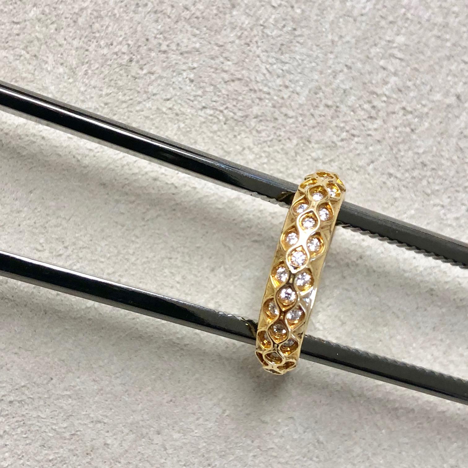 Contemporary Syna Yellow Gold Mogul Diamond Band For Sale