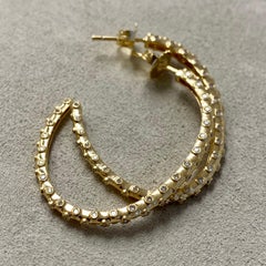 Syna Yellow Gold Mogul Earrings with Champagne Diamonds