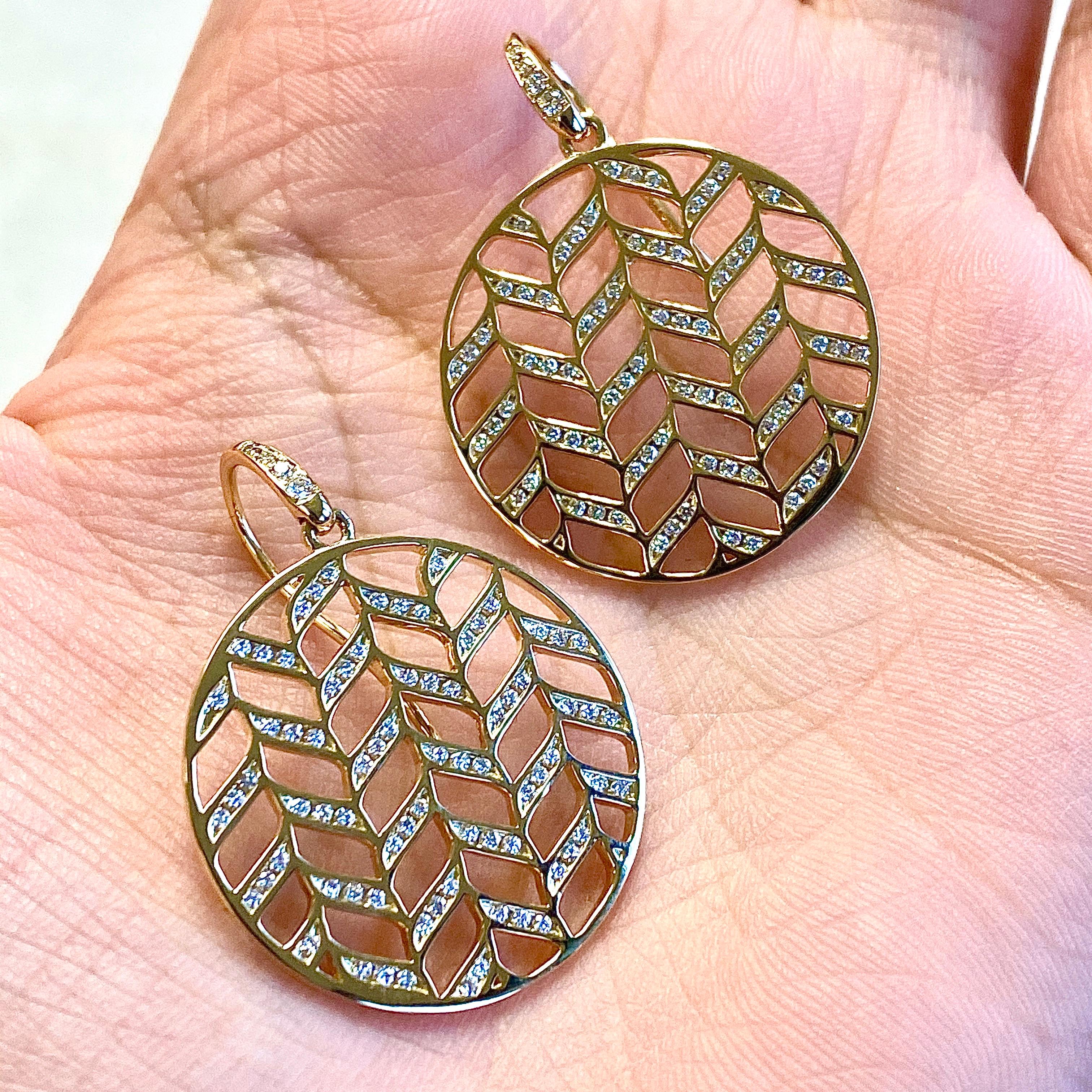 Contemporary Syna Yellow Gold Mogul Earrings with Diamonds For Sale
