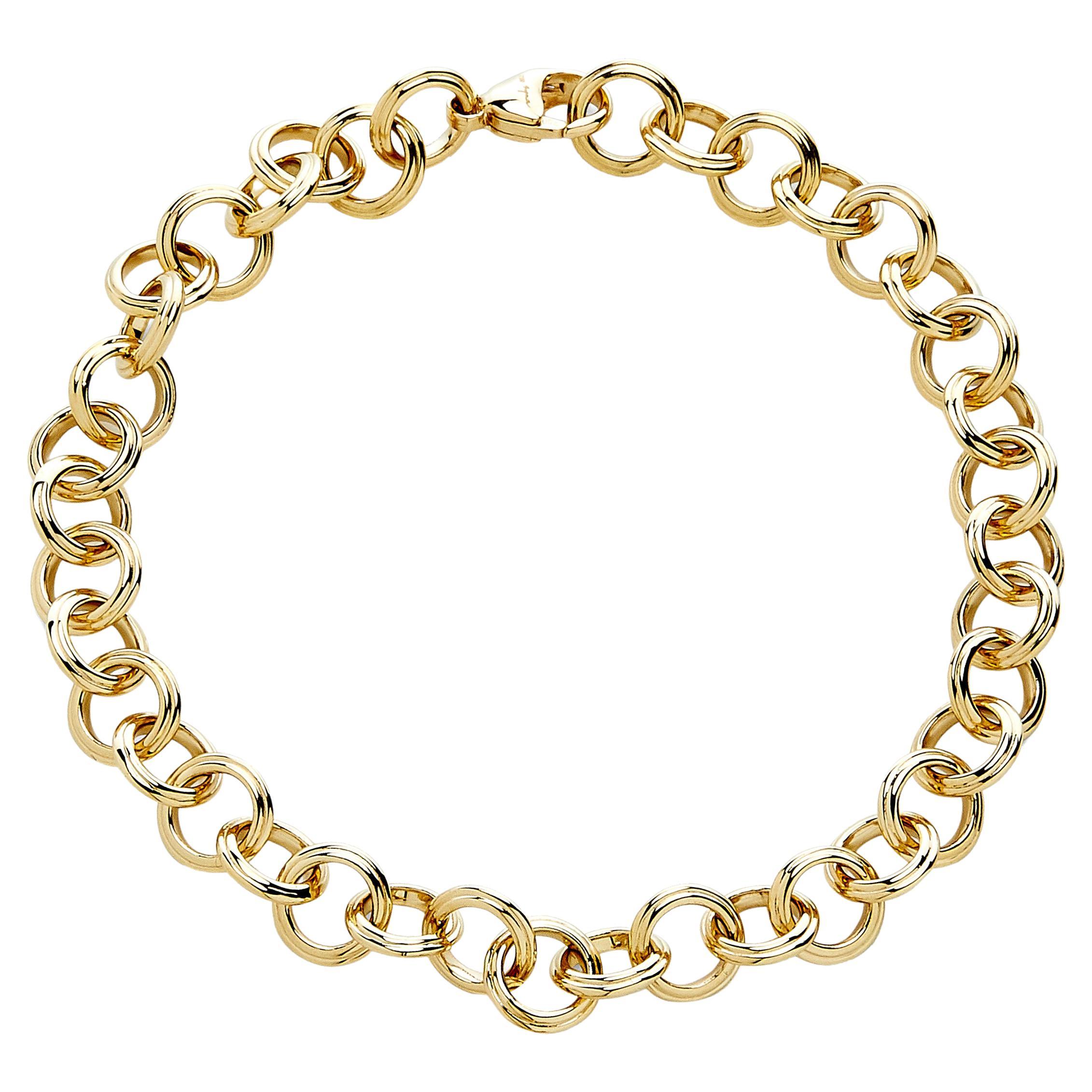 Syna Yellow Gold Mogul Link Bracelet For Sale
