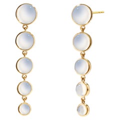 Syna Yellow Gold Mogul Moon Quartz Duster Earrings