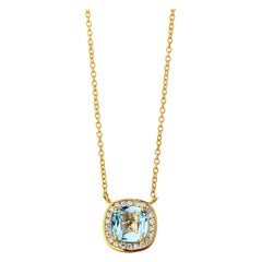 Syna Yellow Gold Mogul Necklace with Blue Topaz and Diamonds
