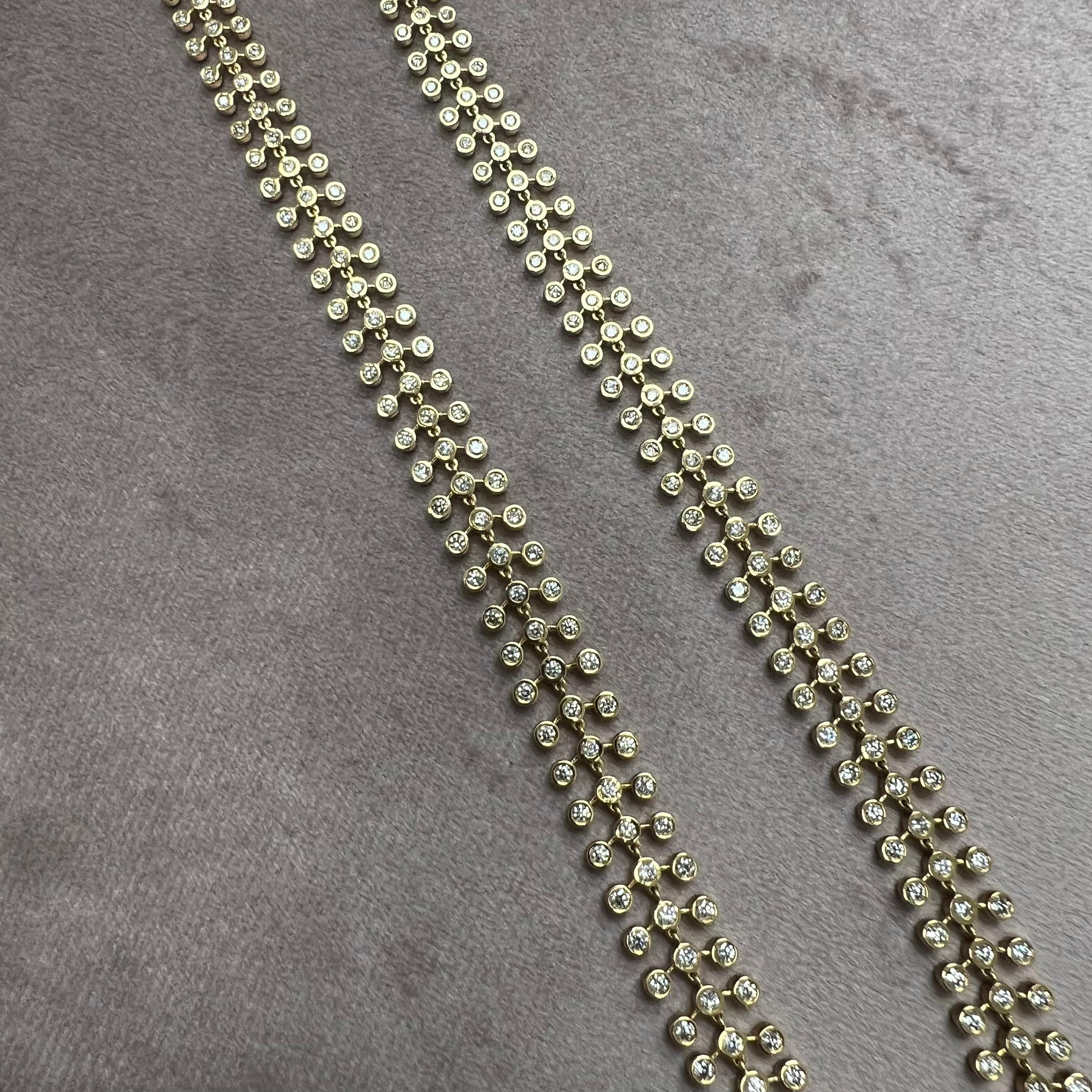 Contemporary Syna Yellow Gold Mogul Necklace with Diamonds For Sale