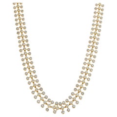 Syna Yellow Gold Mogul Necklace with Diamonds