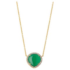 Collana Mogul in oro giallo Syna con calcedonio verde e diamanti