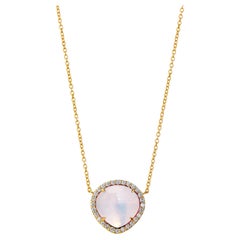 Syna Yellow Gold Mogul Necklace with Moon Quartz and Champagne Diamonds