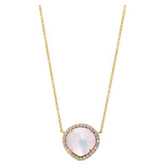 Collar Mogul de Oro Amarillo Syna con Cuarzo Lunar y Diamantes