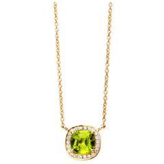 Syna Yellow Gold Mogul Necklace with Peridot and Diamonds