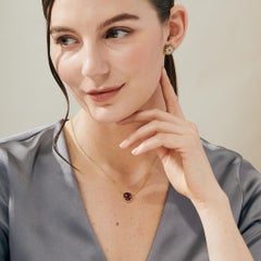 Syna Yellow Gold Mogul Necklace with Rubellite and Diamonds