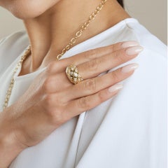 Syna Yellow Gold Mogul Ring with Diamonds