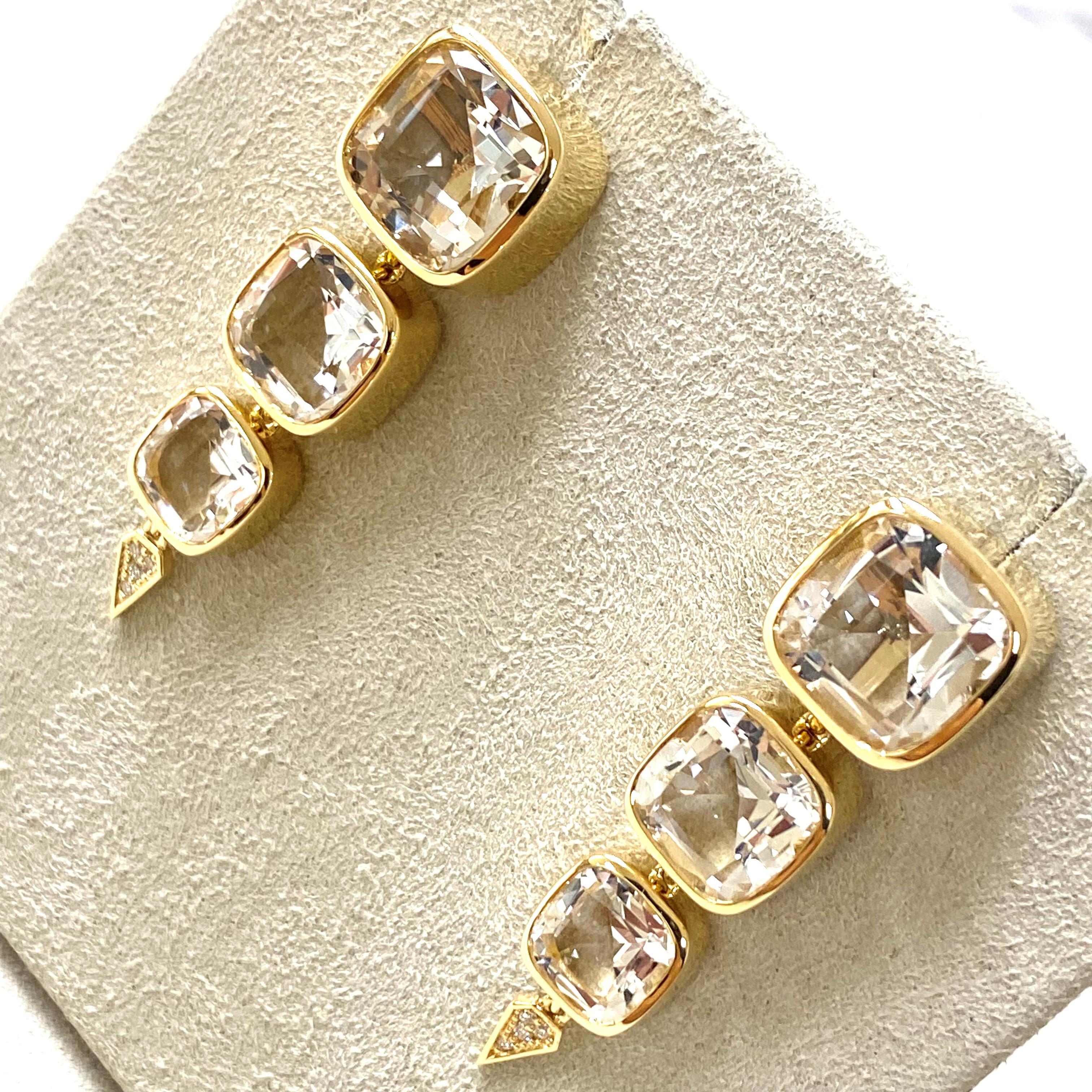 Created in 18 karat yellow gold
Rock Crystal 15 carats approx.
Champagne diamonds 0.04 carat approx.
Post backs for pierced ears
Limited Edition

About the Designers

Drawing inspiration from little things, Dharmesh & Namrata Kothari have created an